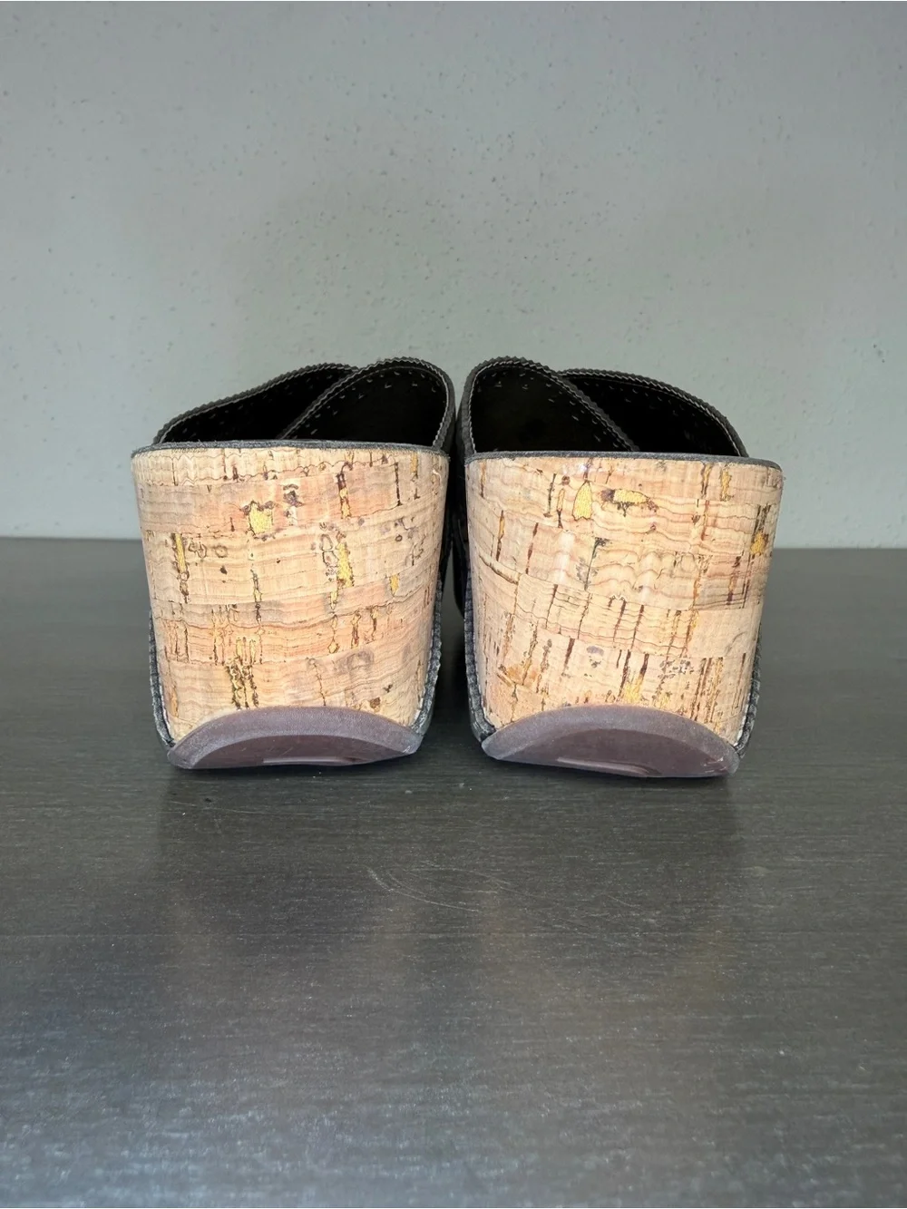 Women’s Chocolat Blu Mysti Leather Cork Wedge Slide Sandals Size 9 Comfort